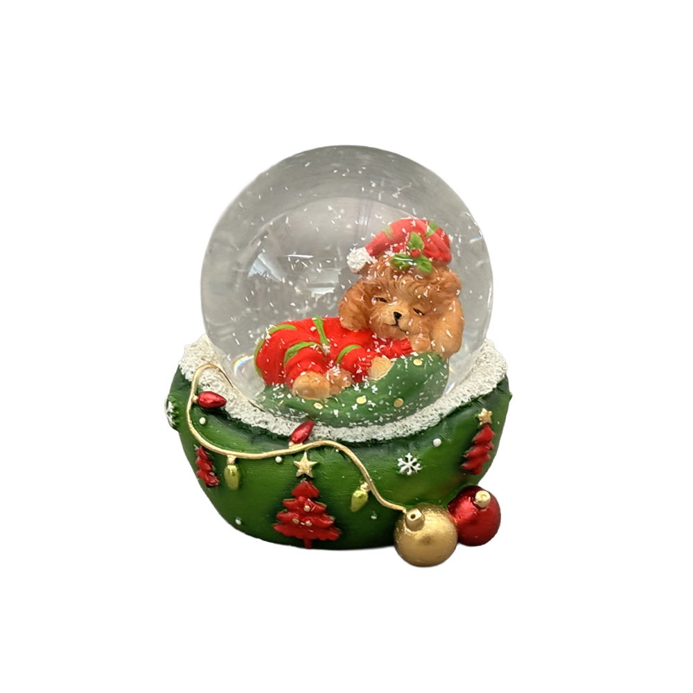 クリスマス レジン ドッグ スノードームツリー 高さ4.9cm