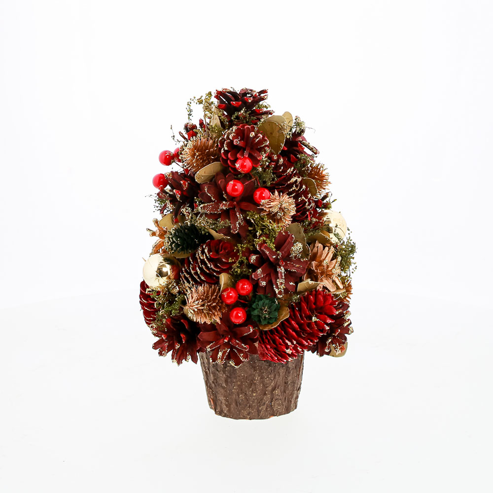 ミニ クリスマスツリー レッド 高さ25cm