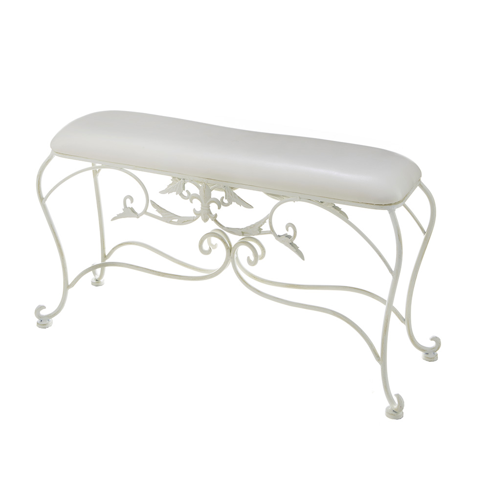 アイアン スツール ロング ホワイト 幅82cm 71955