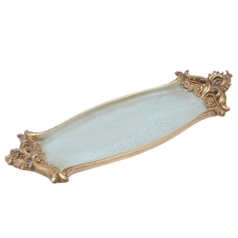 樹脂製 トレー アンティークブルー 幅37cm 25876