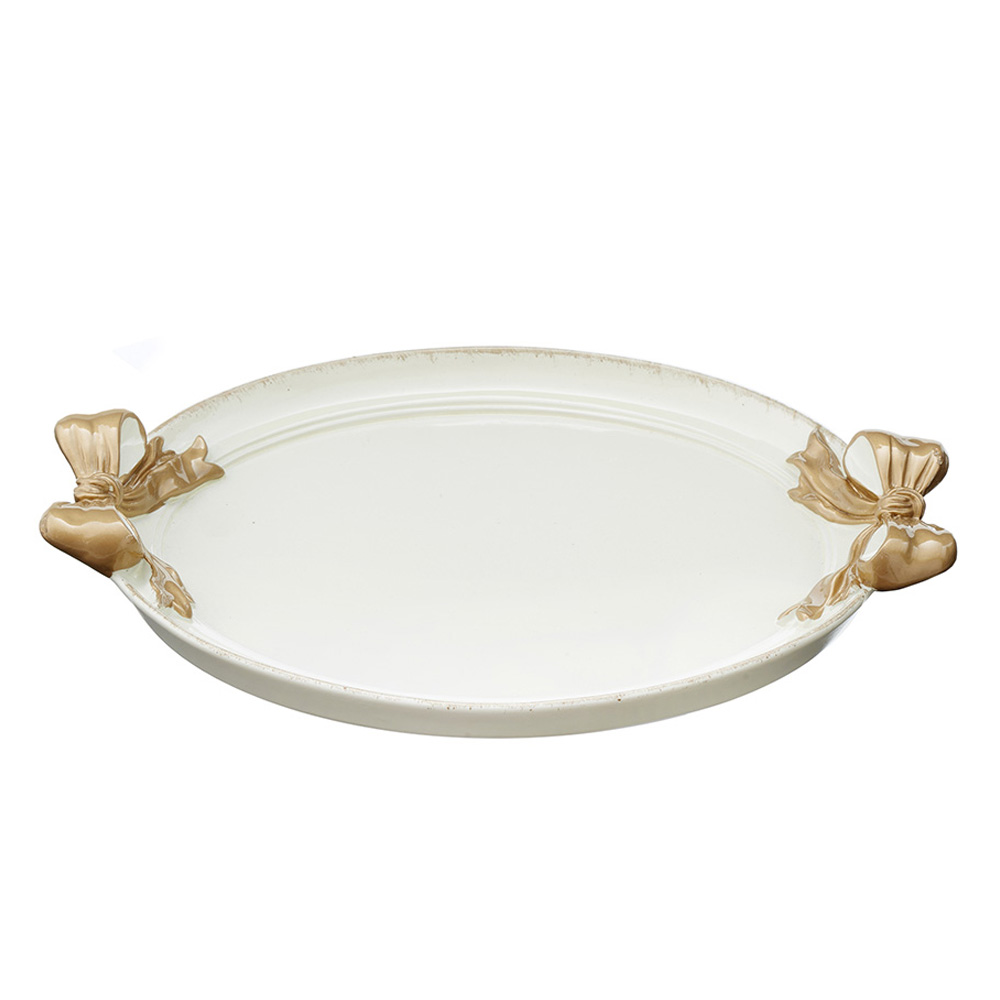 樹脂製 トレー クラシックリボン ホワイト 幅22cm 25900