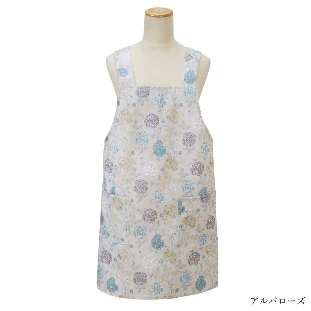 撥水ファブリック かぶりエプロン アルバローズ 73939