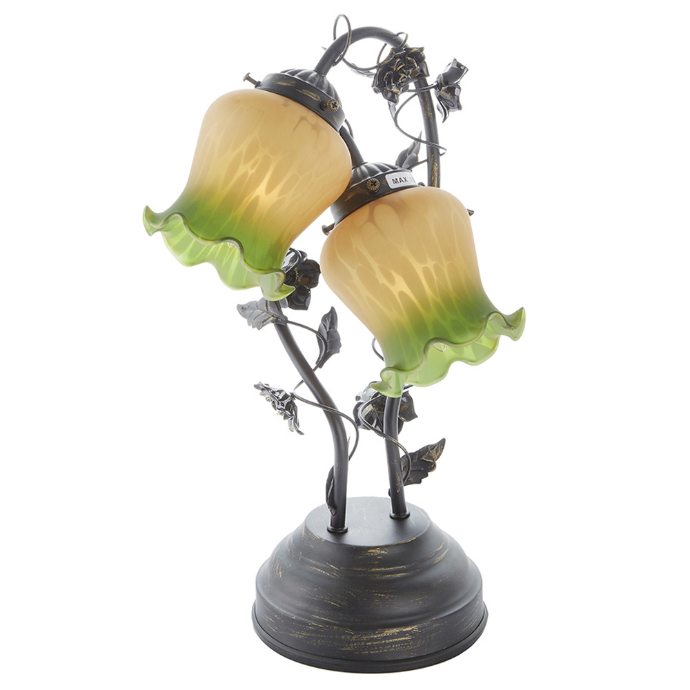 タッチランプ リリー グリーン 2灯 高さ43cm 29593