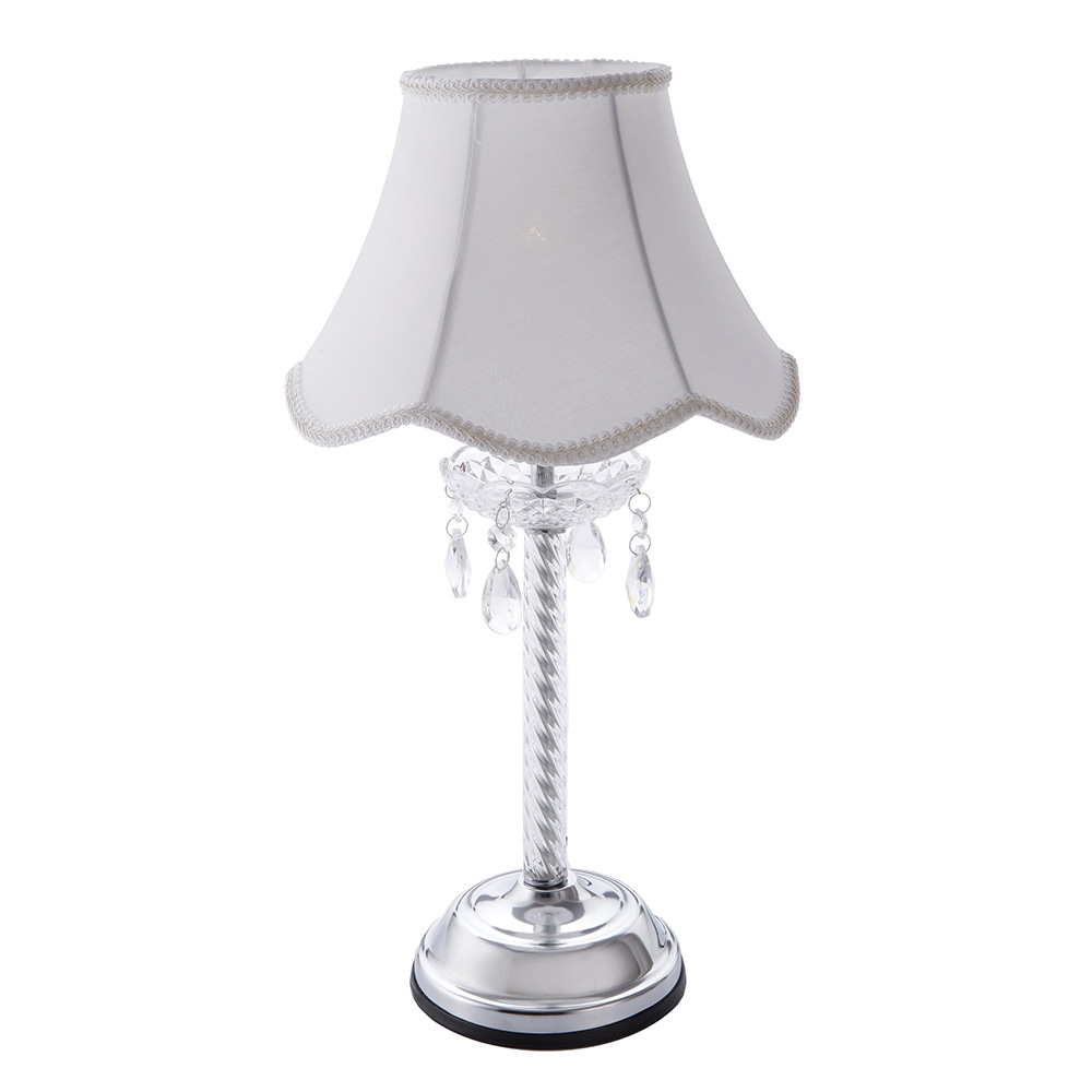 タッチランプ 布シェード シルバー 高さ46.5cm 29604