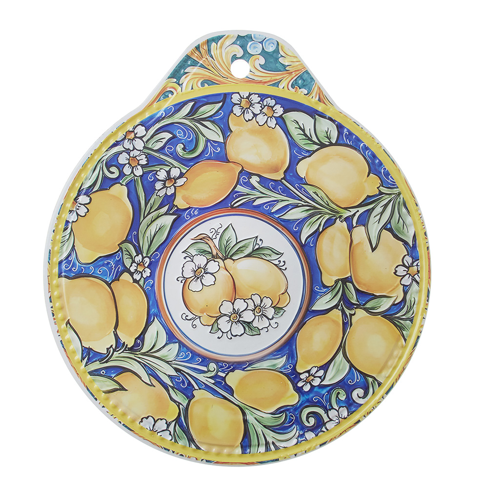 陶磁器製 鍋敷き ラウンド レモン 幅19.5cm 37780