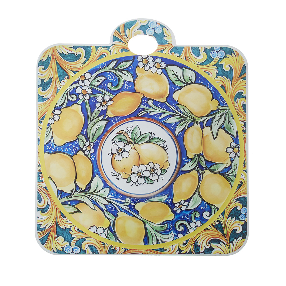 陶磁器製 鍋敷き スクエア レモン 幅16.5cm 37781