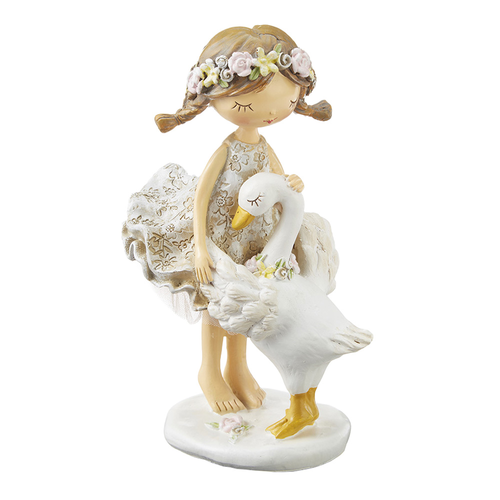 オーナメント ガール＆スワン 64475