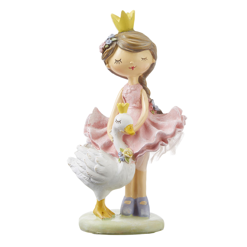 オーナメント ガール＆スワン 64486