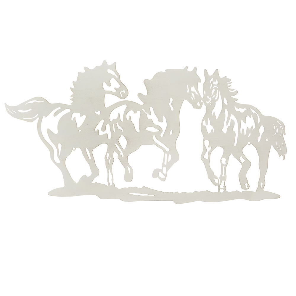 アイアン ウォールデコ 3頭の馬 ホワイト 71918