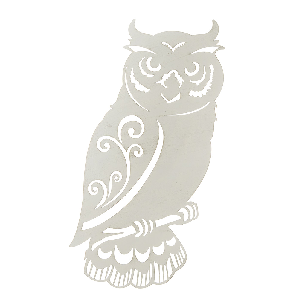 アイアン ウォールデコ フクロウ ホワイト 71920
