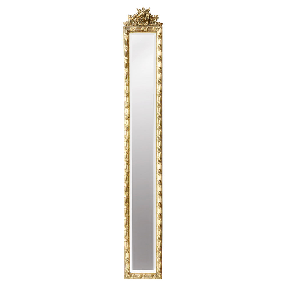 クラシック調 ウォールミラー スリム 高さ122cm ゴールド 70653