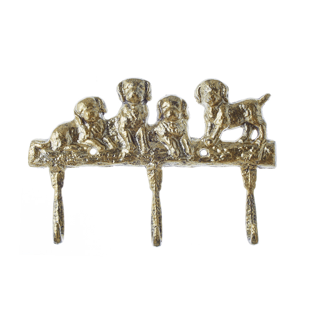 アイアン フック 3連 子犬 ゴールド 71940