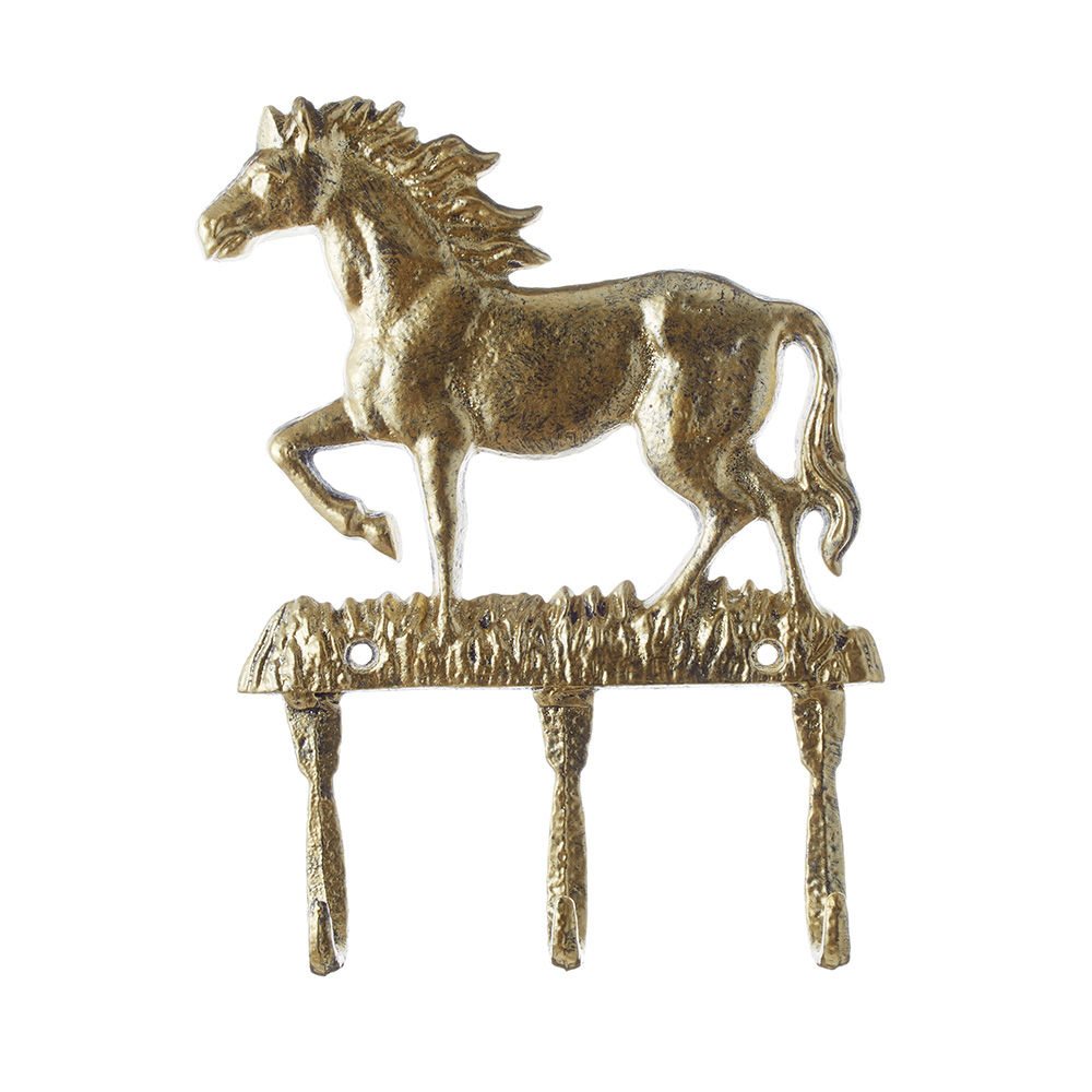 アイアン フック 3連 馬 ゴールド 71948