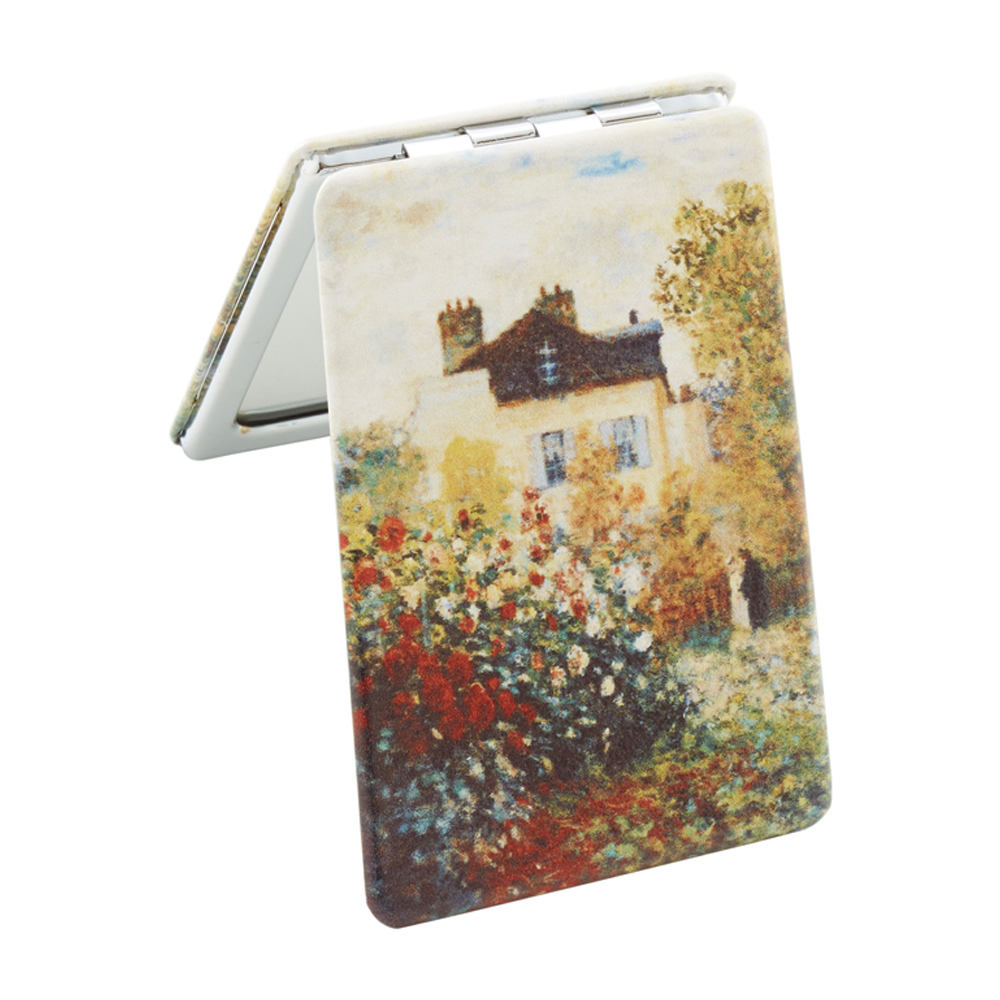 コンパクトミラー レクタングル  名画シリーズ モネ 庭園のアーチスト / 73653