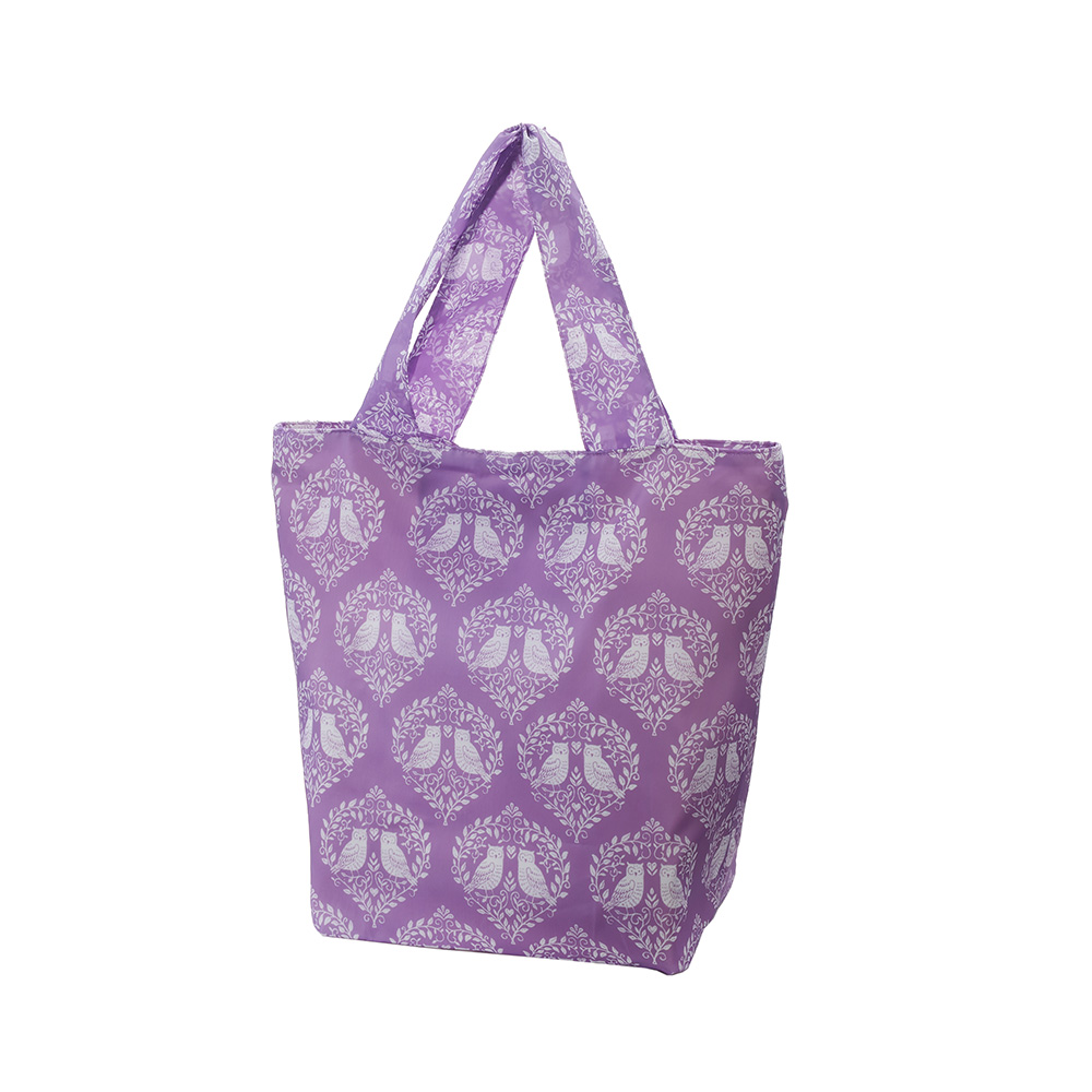 ファスナー付きエコバッグ ふくろう パープル 75063