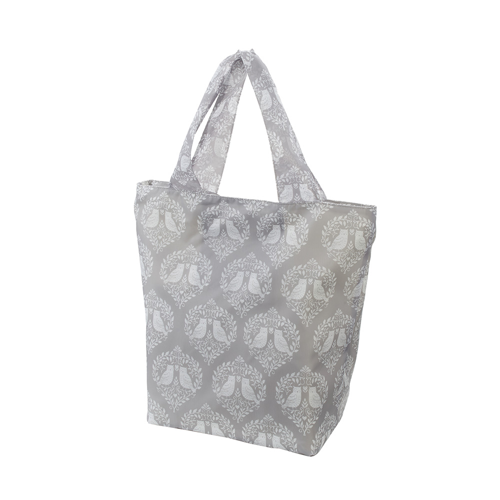 ファスナー付きエコバッグ ふくろう グレー 75064