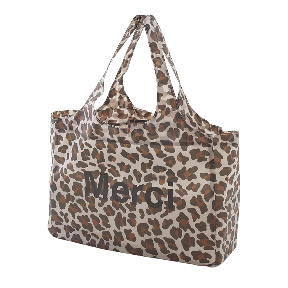 マチ付き フレンチエコバッグ レオパード 999z-m-lp