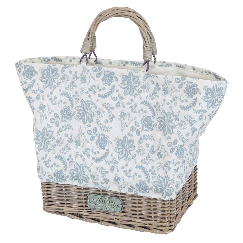 バスケットバッグ レクタングル ボダニカル ペールブルー