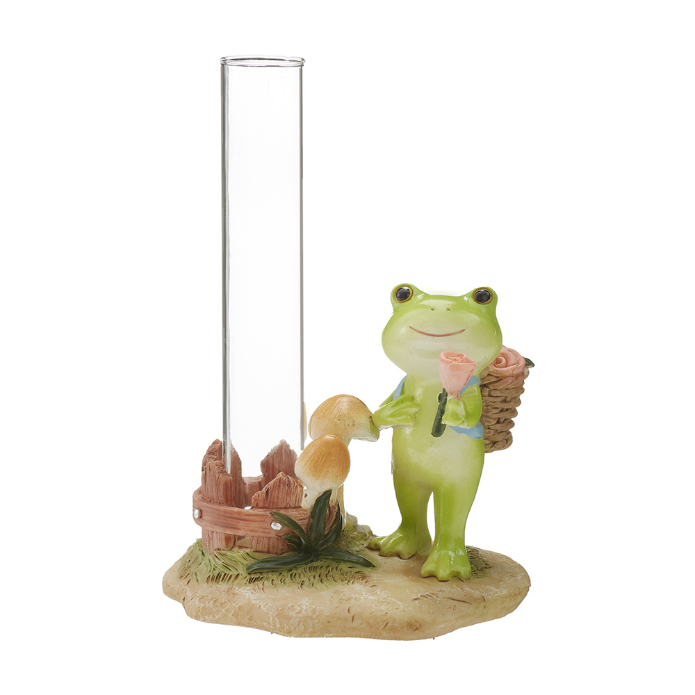 オーナメント カエル 一輪挿し 『キレイに咲きました』 64530