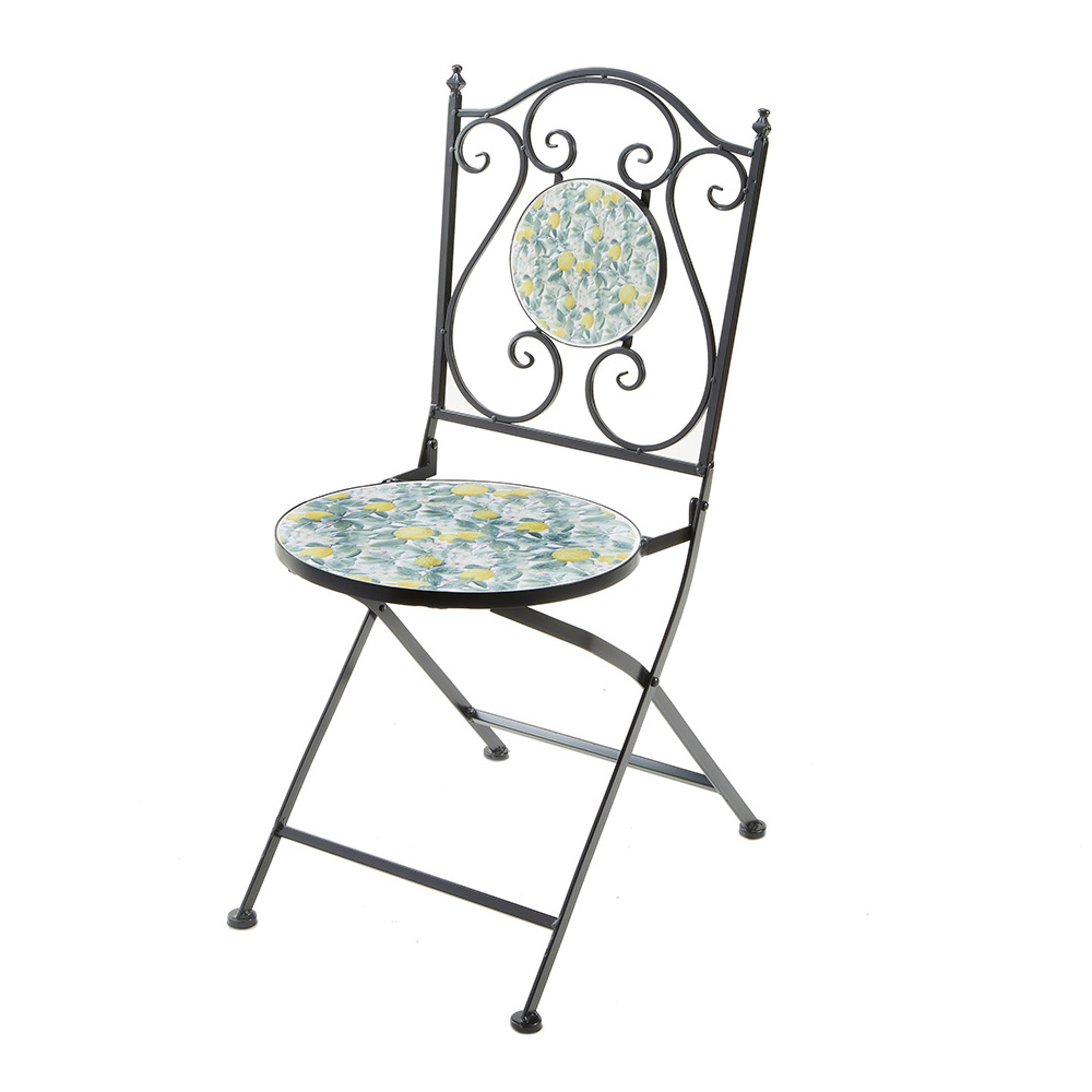 アイアン ガーデンチェア 幅39cm レモン 71886