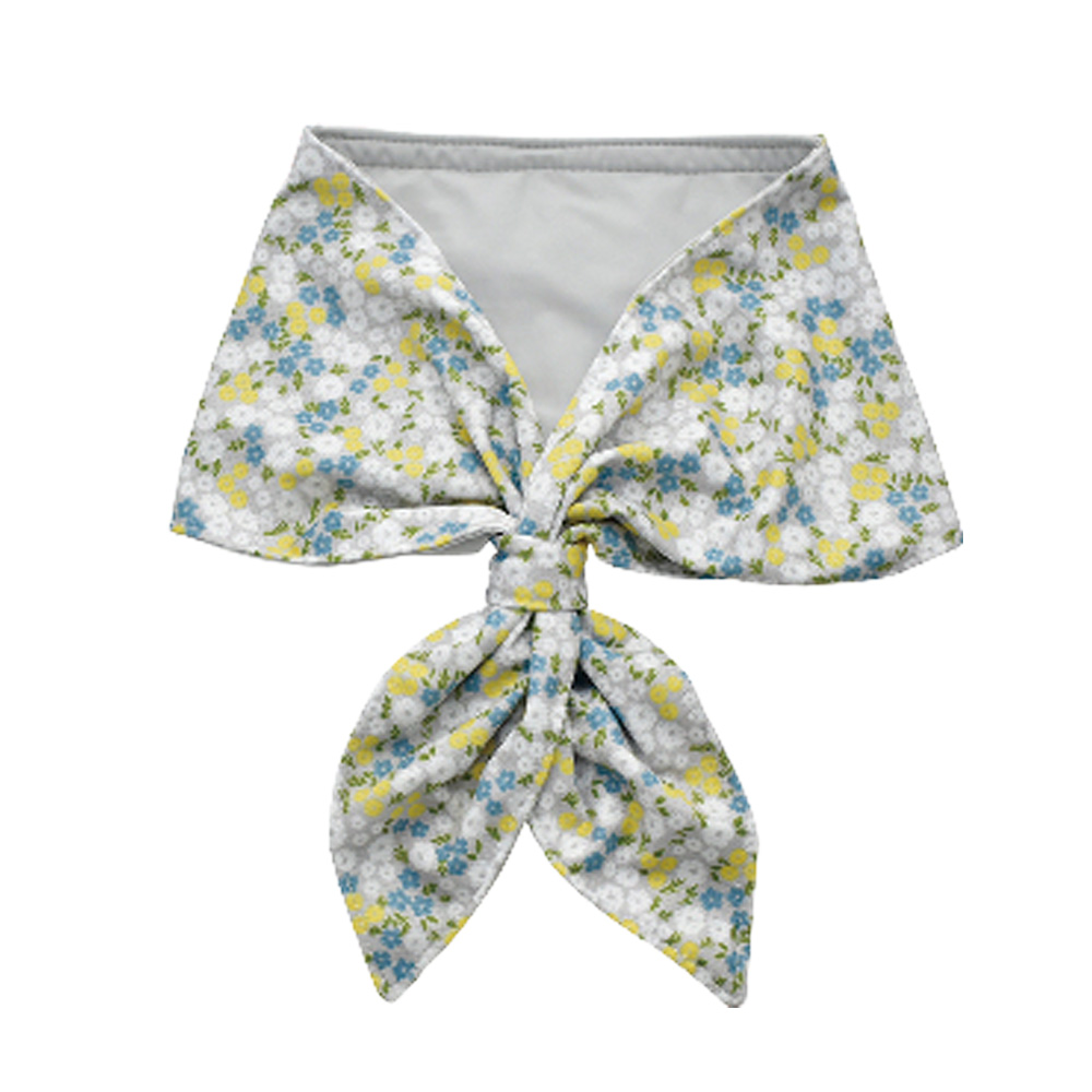 BOUQUET クールスカーフ ブーケ模様 グレー