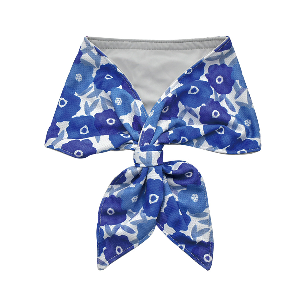 FLEUR クールスカーフ 花柄 ブルー