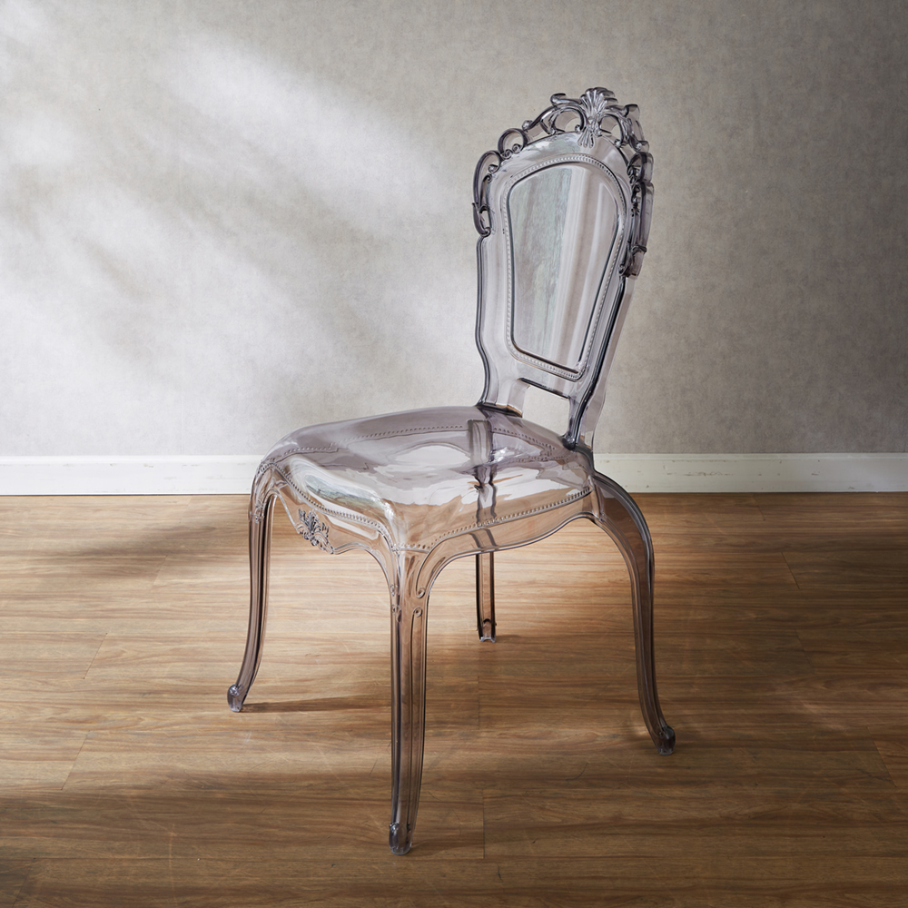クリアチェア パウ スモーク 幅53cm / クリア家具