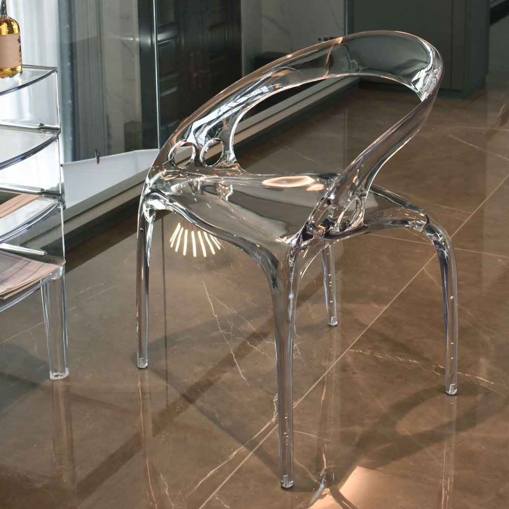 クリアアームチェア ループ クリア 幅56cm / クリア家具