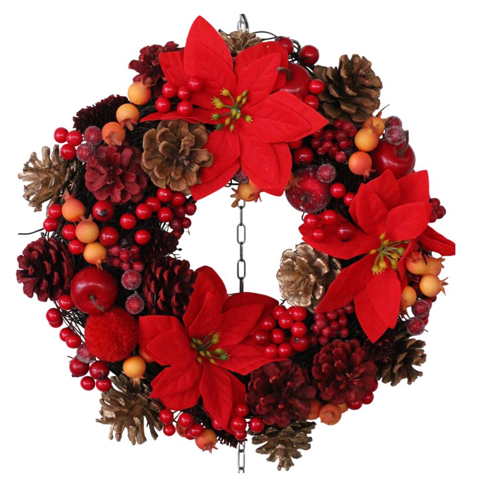 ◇ CXO-829M Wreath クリスマスRED Flower M